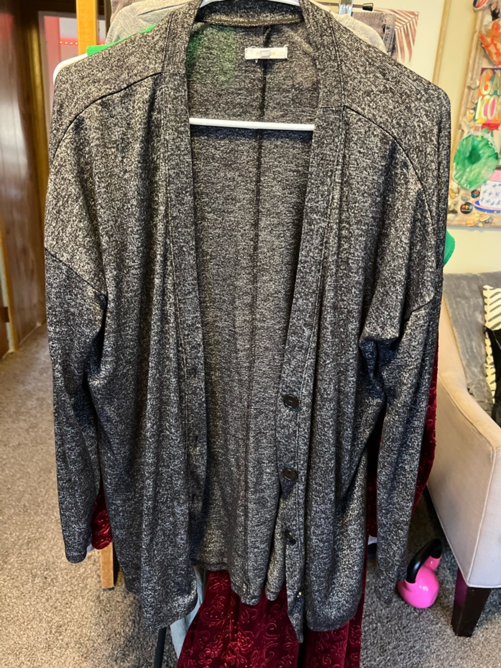 Maurices Charcoal Heather Open Cardigan